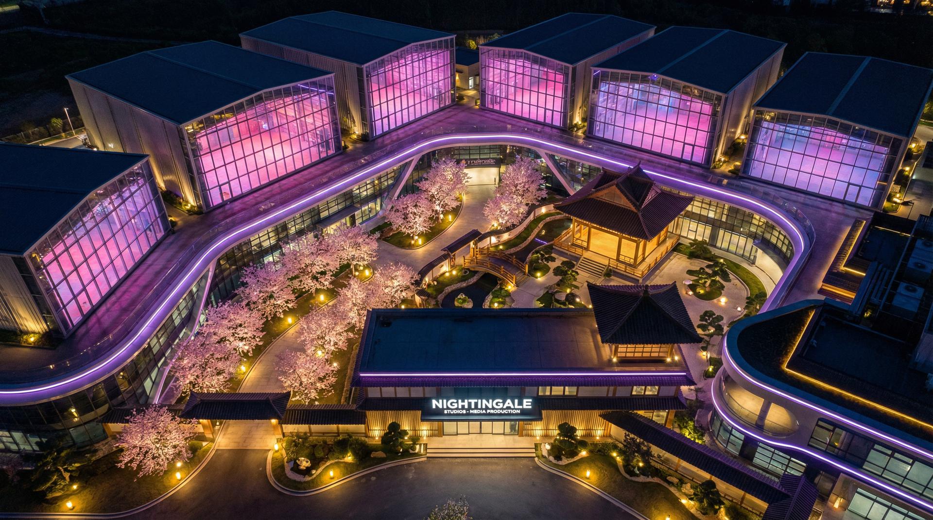 校花传媒基地 - 影视制作基地航拍